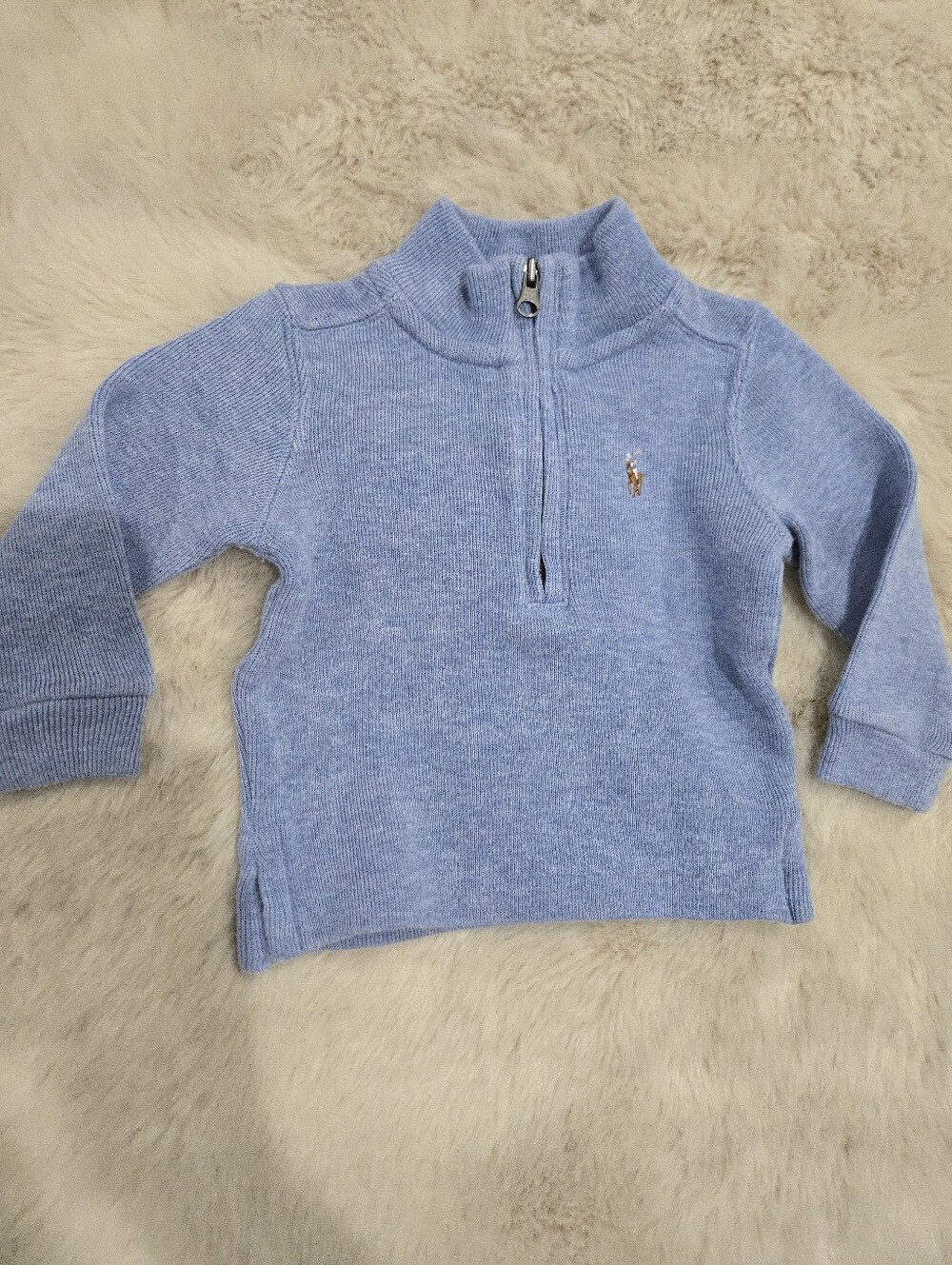 Ralph Lauren Baby Boy Quarter-Zip Sweater – Size 6M